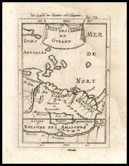 27-Caribbean and South America Map By Alain Manesson Mallet