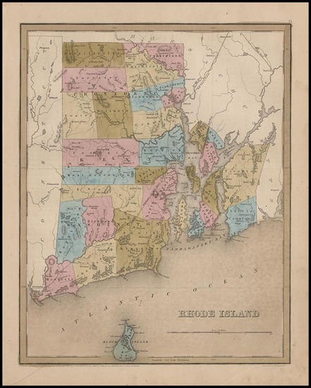 64-New England Map By Thomas Gamaliel Bradford