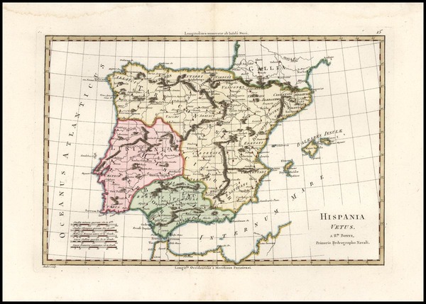 89-Europe, Spain and Portugal Map By Rigobert Bonne