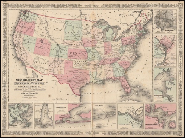 51-United States Map By Benjamin P Ward / Alvin Jewett Johnson