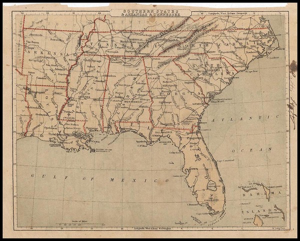 45-South and Southeast Map By Anonymous