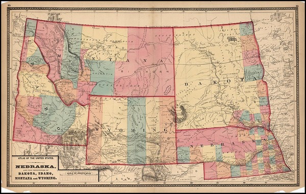 65-Midwest and Plains Map By Walling & Gray