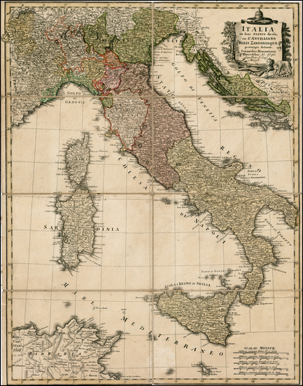 99-Italy Map By Homann Heirs