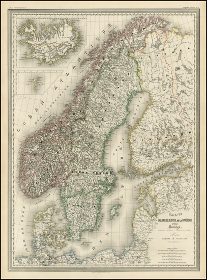 37-Europe and Scandinavia Map By Adolphe Hippolyte Dufour