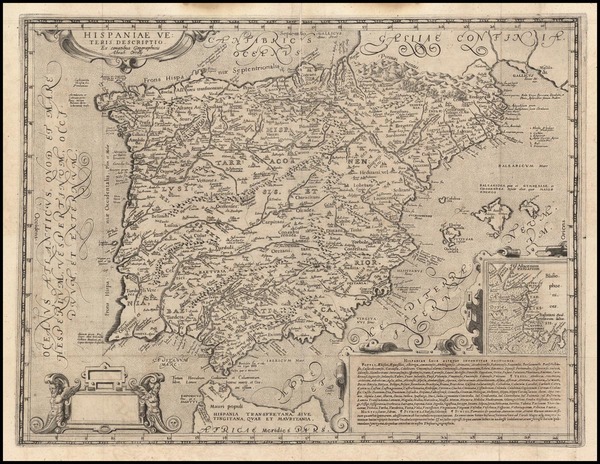 Spain and Portugal Map By Andreas Schottus