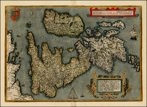 24-British Isles Map By Abraham Ortelius