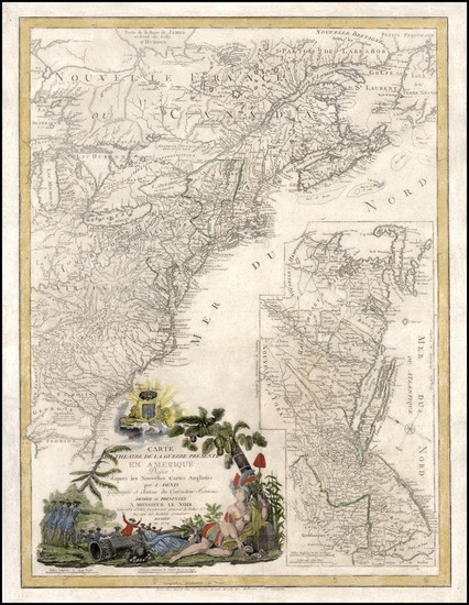 10-United States, Mid-Atlantic and Southeast Map By Louis Denis