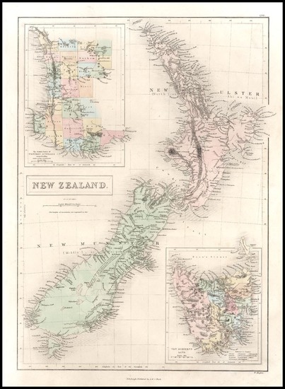 3-Australia & Oceania, Australia and New Zealand Map By Adam & Charles Black