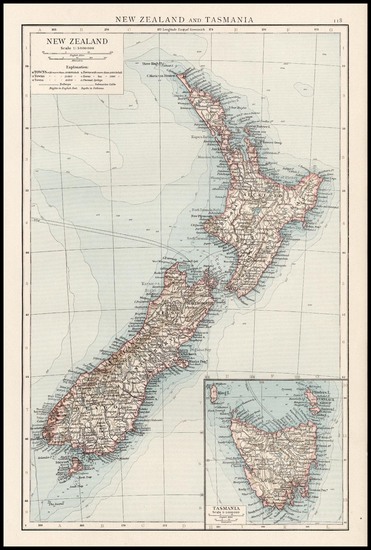 61-Australia & Oceania, Australia and New Zealand Map By Anonymous