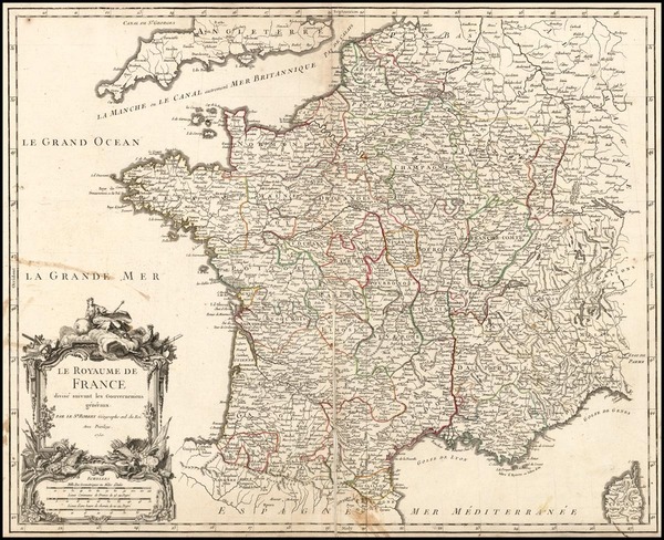 75-Europe and France Map By Gilles Robert de Vaugondy