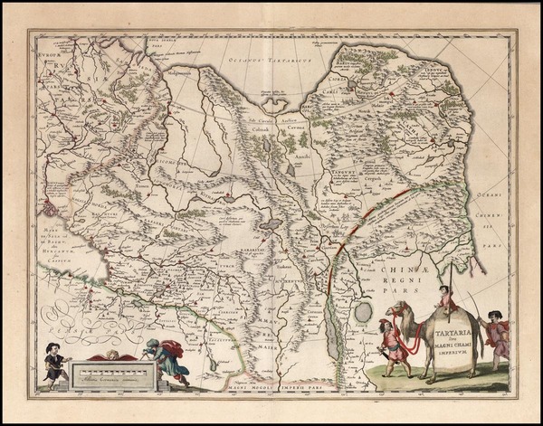 79-Asia, China, Central Asia & Caucasus and Russia in Asia Map By Willem Janszoon Blaeu