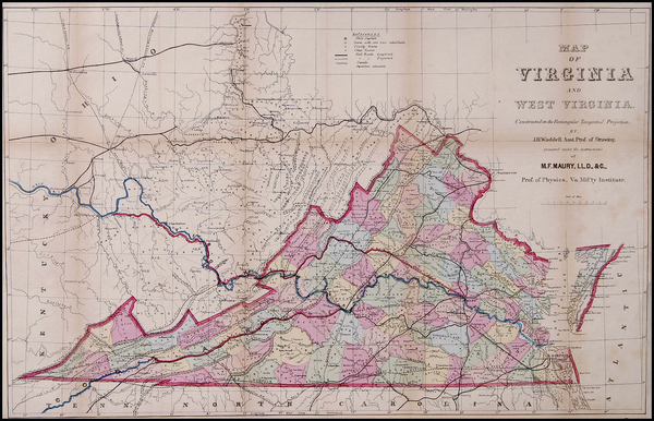 80-Mid-Atlantic and Southeast Map By Matthew Fontaine Maury - James H. Waddell