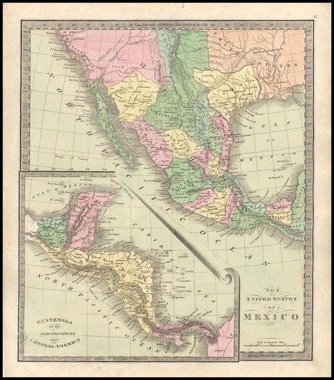 73-Texas, Southwest, Central America and California Map By David Hugh Burr