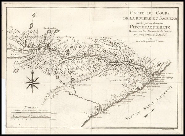 2-Canada Map By Jacques Nicolas Bellin