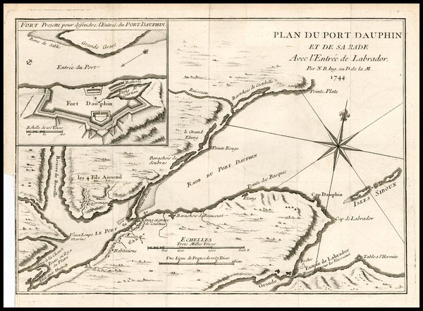42-Canada Map By Jacques Nicolas Bellin