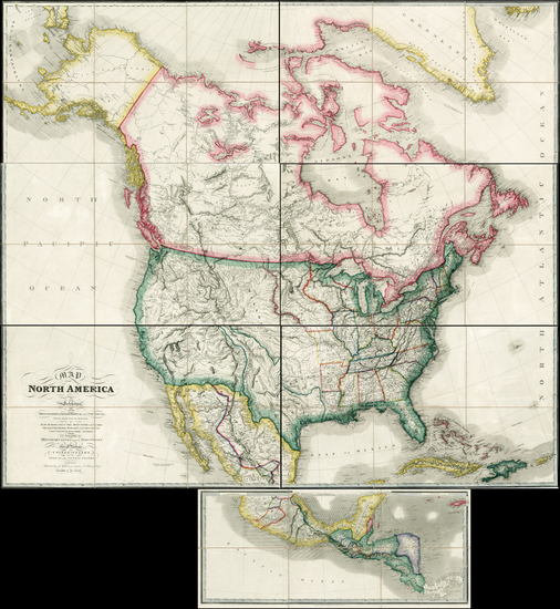 59-United States, Alaska, North America, Central America and Canada Map By James Wyld