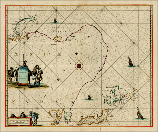 18-China, Japan, Korea and Russia in Asia Map By Pieter Goos