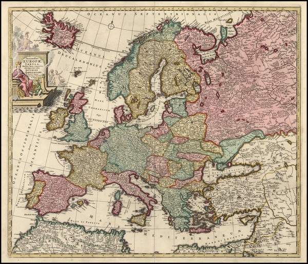 89-Europe and Europe Map By Carel Allard