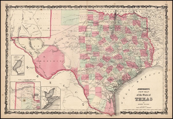 20-Texas Map By Benjamin P Ward  &  Alvin Jewett Johnson