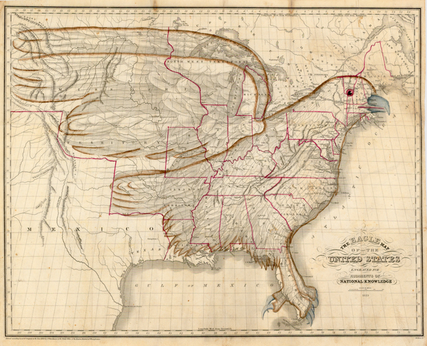 6-United States, Comic & Anthropomorphic and Curiosities Map By Joseph & James Churchman