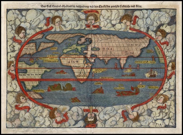 88-World and World Map By Sebastian Munster