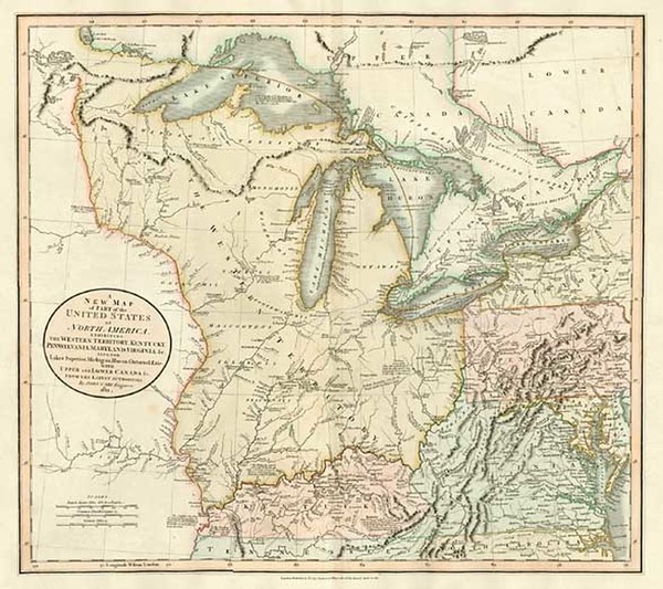 50-Mid-Atlantic, Midwest and Canada Map By John Cary