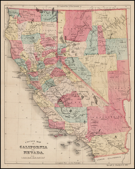 83-California Map By Wm. Bradley & Co.