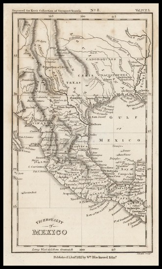 69-Texas, Plains, Southwest and Mexico Map By William Blackwood & Sons