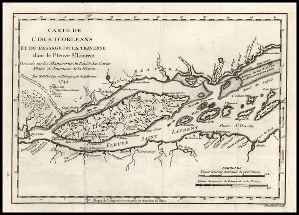 9-Canada Map By Jacques Nicolas Bellin