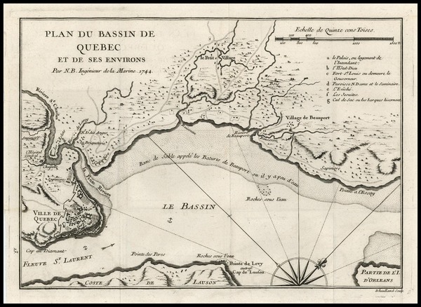 56-Canada Map By Jacques Nicolas Bellin