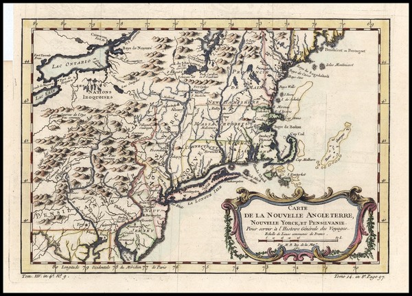 28-New England and Mid-Atlantic Map By Jacques Nicolas Bellin