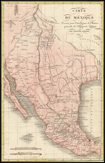 85-Texas, Southwest, Rocky Mountains and Mexico Map By Ambroise Tardieu