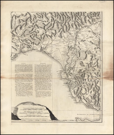 85-Spain and Portugal Map By Thomas Jefferys / Miguel Rodrigues