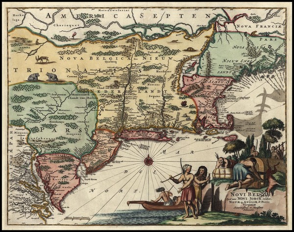 9-New England and Mid-Atlantic Map By John Ogilby / Arnoldus Montanus