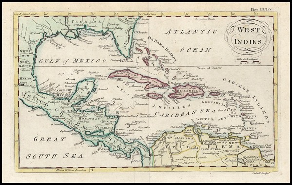 46-South, Southeast and Caribbean Map By Andrew Bell