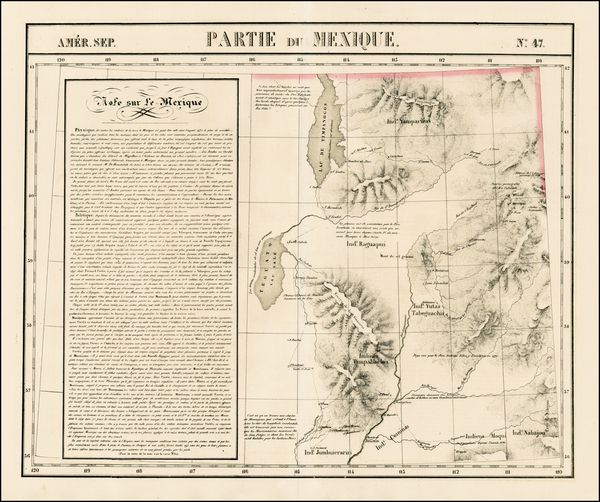 88-Southwest, Rocky Mountains, Colorado and Utah Map By Philippe Marie Vandermaelen