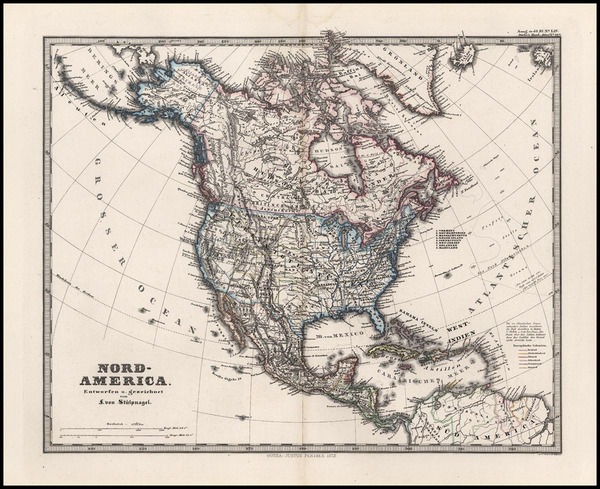 78-North America Map By Adolf Stieler