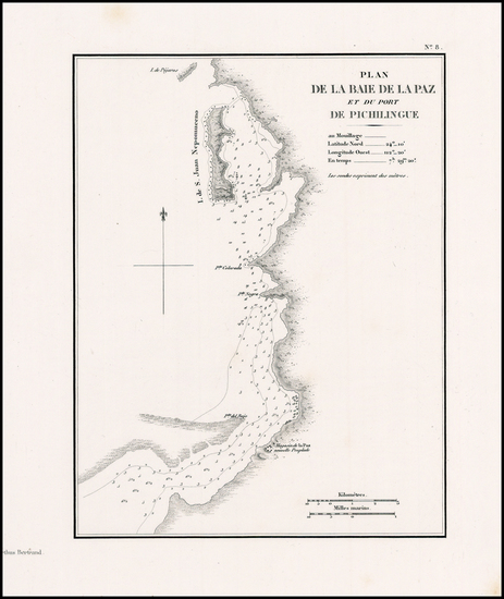 98-Baja California Map By Eugene Duflot De Mofras