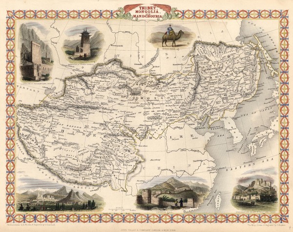 76-Asia, China, India, Central Asia & Caucasus and Russia in Asia Map By John Tallis