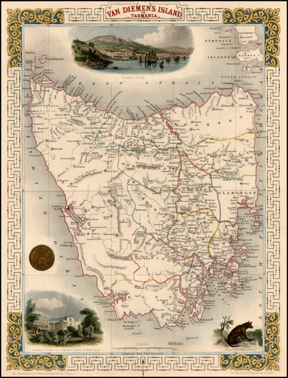 50-Australia & Oceania and Australia Map By John Tallis