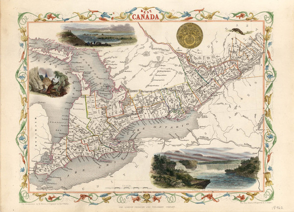 38-Midwest and Canada Map By John Tallis