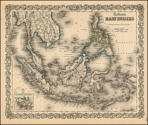 22-Southeast Asia and Philippines Map By Joseph Hutchins Colton