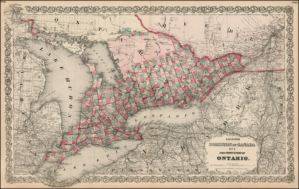 51-Canada Map By Joseph Hutchins Colton