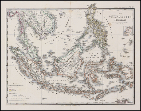 93-Asia, Southeast Asia and Philippines Map By Adolf Stieler