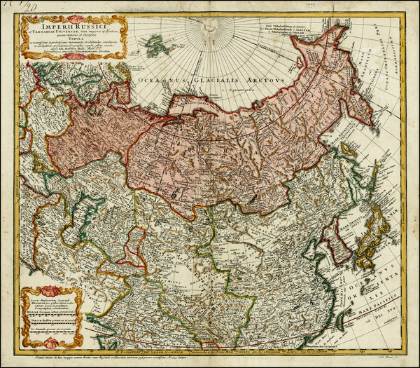 83-Russia, China, Japan, Korea, Central Asia & Caucasus and Russia in Asia Map By Johann Matth