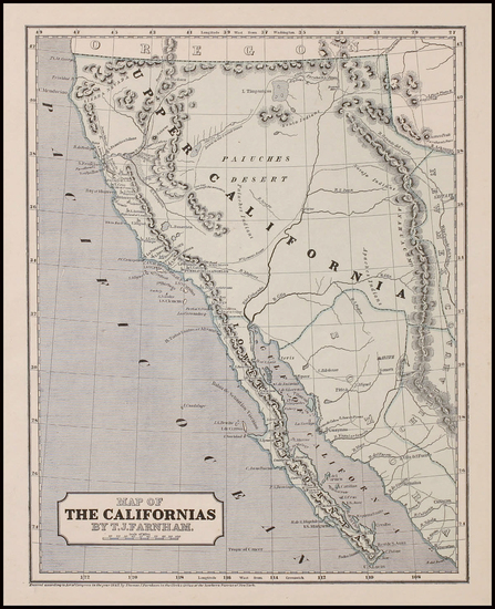 91-Southwest, Rocky Mountains, Baja California and California Map By Sidney Morse  &  Samuel B