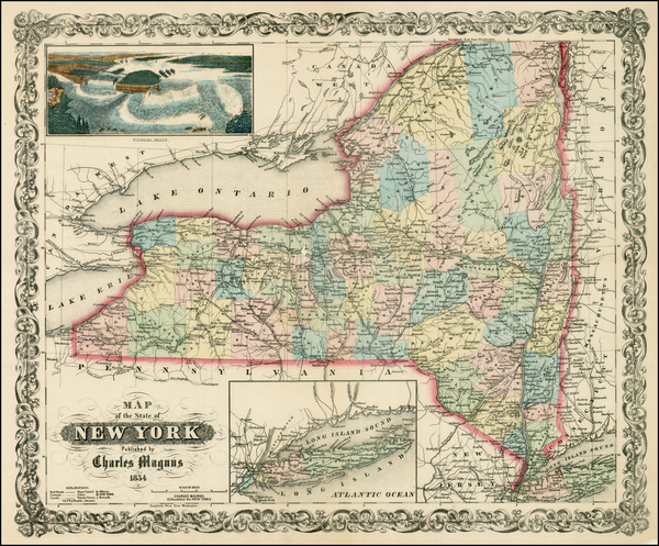 22-New York State Map By Charles Magnus