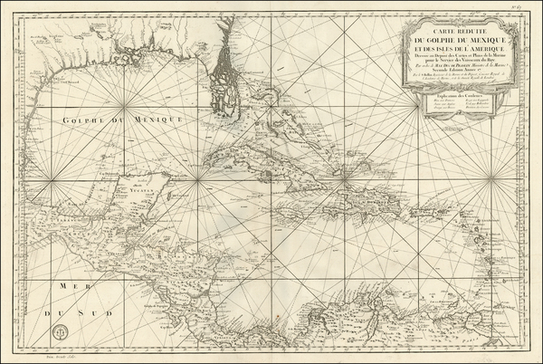 5-South, Southeast, Texas and Caribbean Map By Depot de la Marine