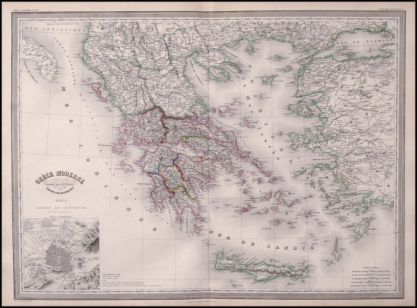 37-Europe, Balearic Islands and Greece Map By Adolphe Hippolyte Dufour