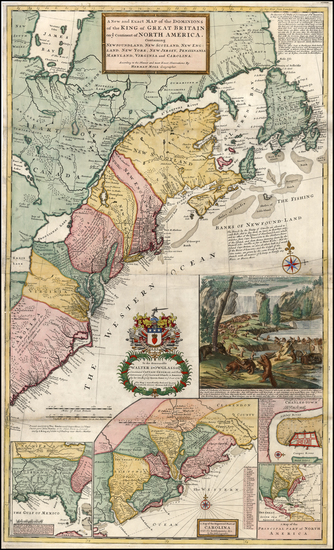 83-United States, New England, Mid-Atlantic and Southeast Map By Herman Moll